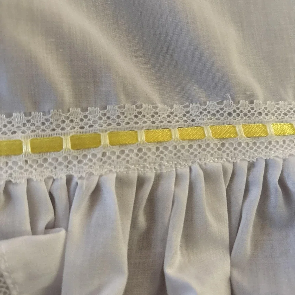 Handmade White Embroidered‎ Baby Blanket. Ducks. Gender Neutral. Ships In 24hrs